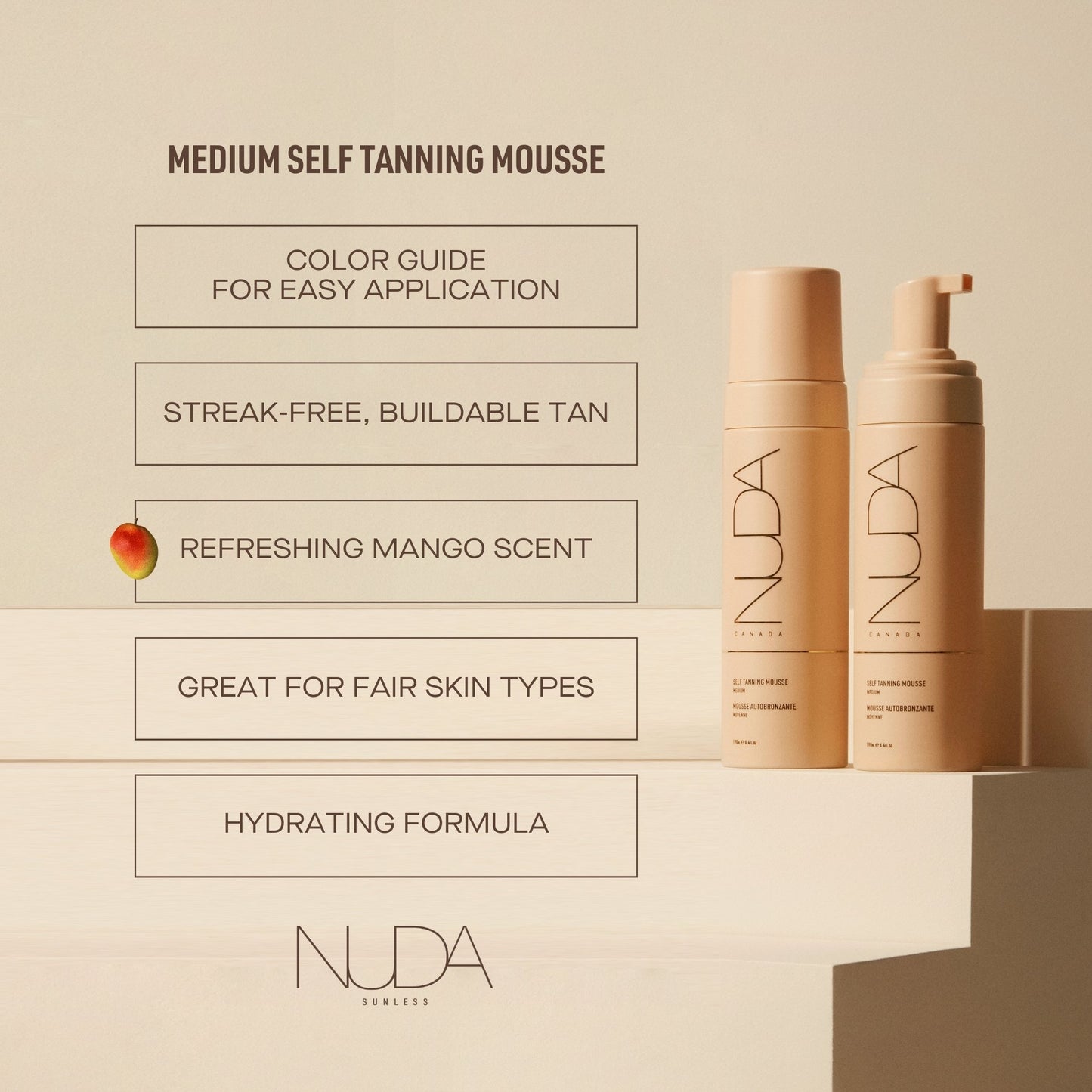 SELF TANNING MOUSSE MEDIUM