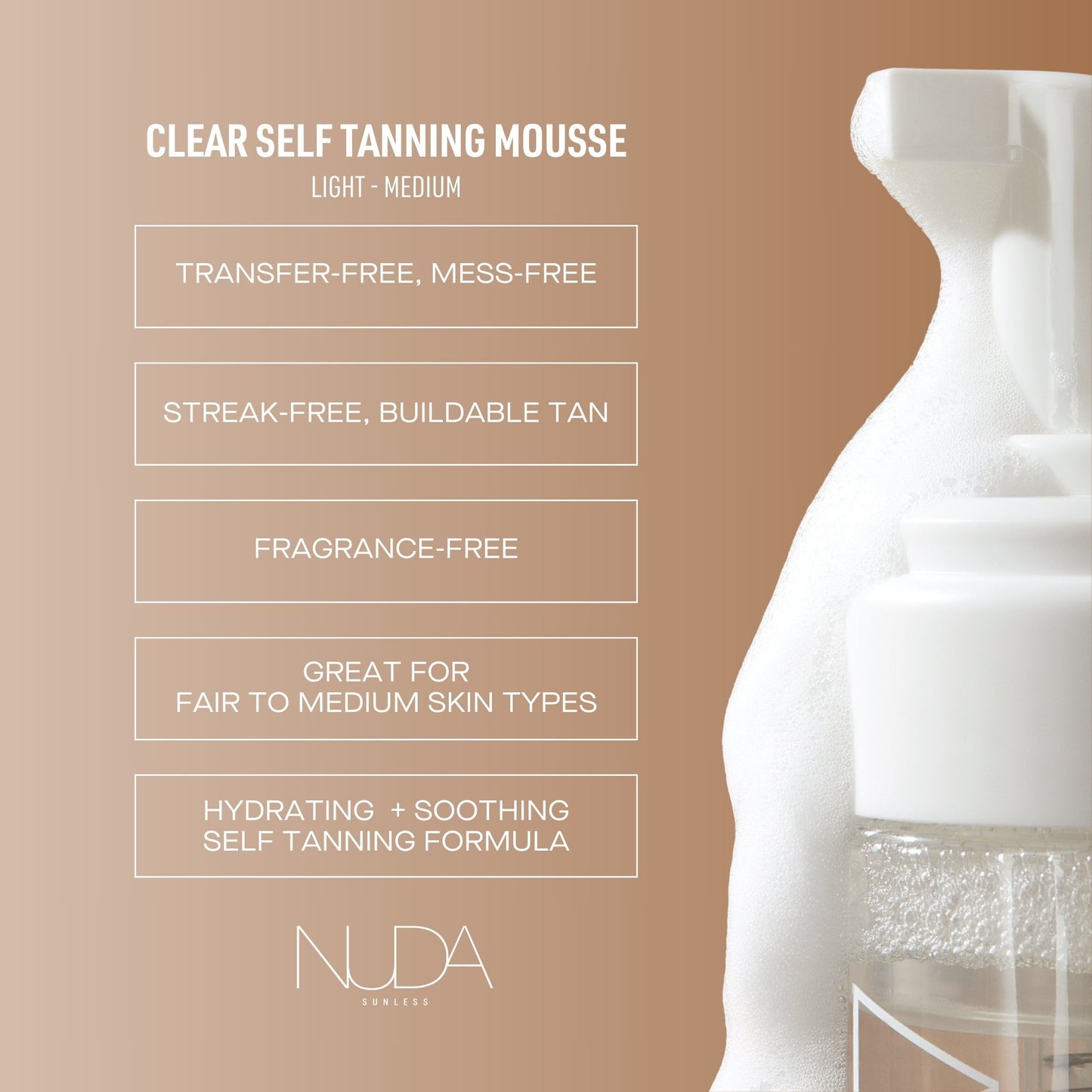 SELF TANNING WATER MOUSSE - LIGHT TO MEDIUM
