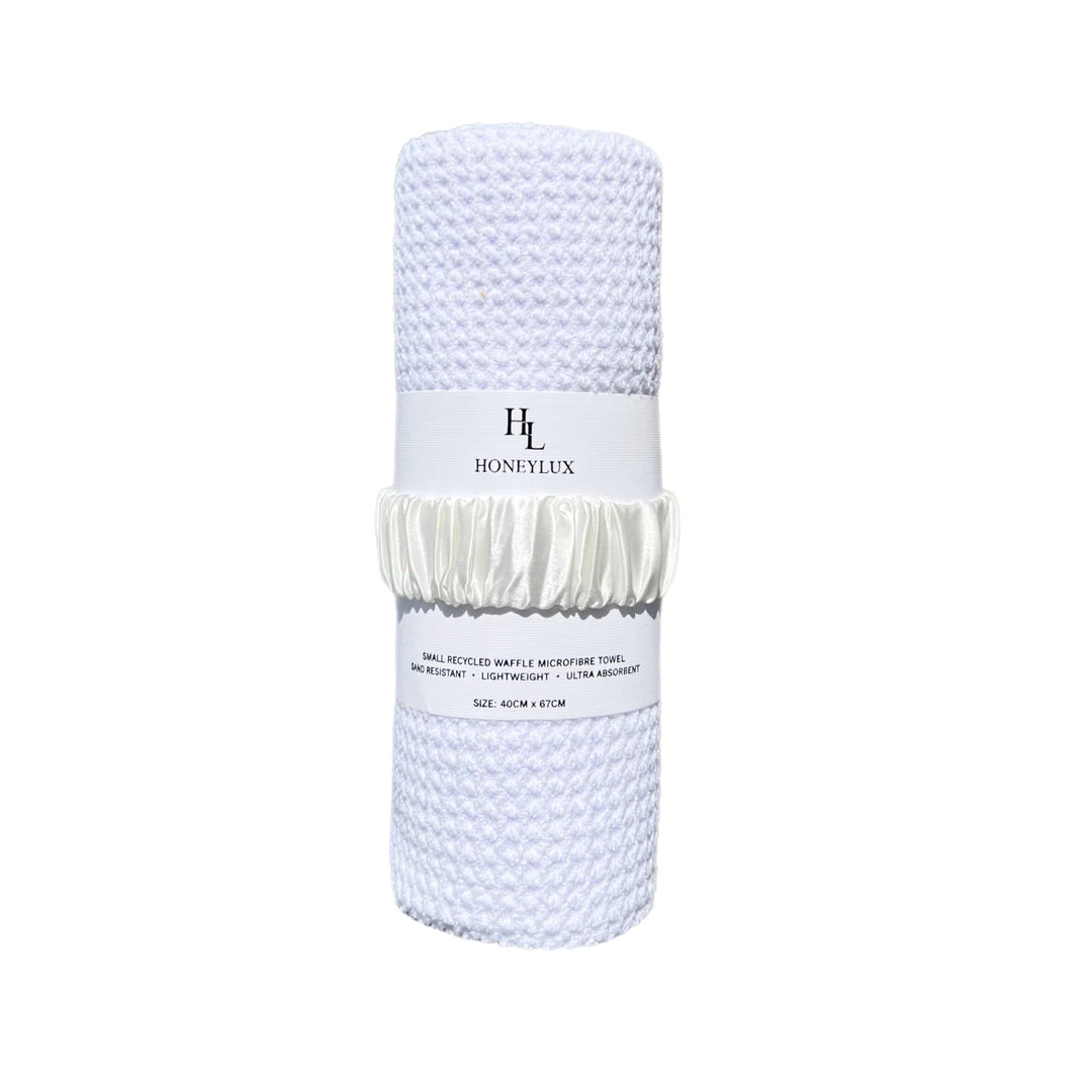 Small Waffle Towel - White