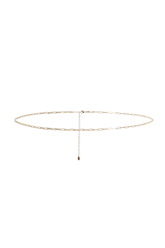 PAPER CLIP BELLY CHAIN IN GOLD