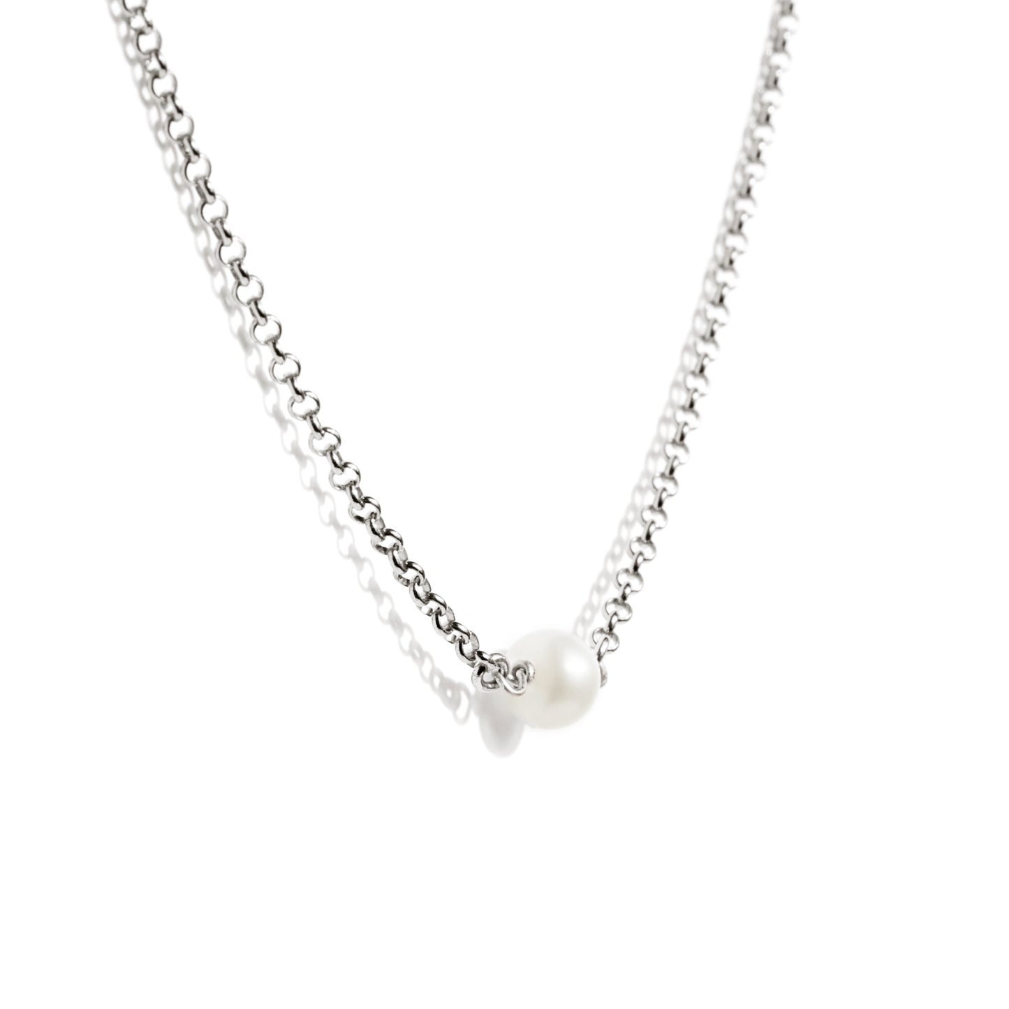 FRESHWATER PEARL NECKLACE IN SILVER